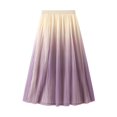 thumbnail image 1 of KHONTS Women's Pleated Midi Skirt Elegant Gradient Tulle Skirts Elastic High Waist Flowy Skirt Summer Casual Skirts Purple One Size, 1 of 2