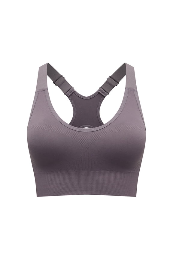 Women's Racerback Sports Non- Bras Adjustable Straps Wireless High Support Workout Yoga Running Athletic Camisole Purple XL