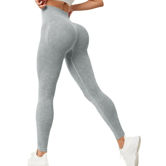 KHONTS Women's Scrunch Lifting Seamless Leggings Booty High Waisted Workout Yoga Pants Grey S