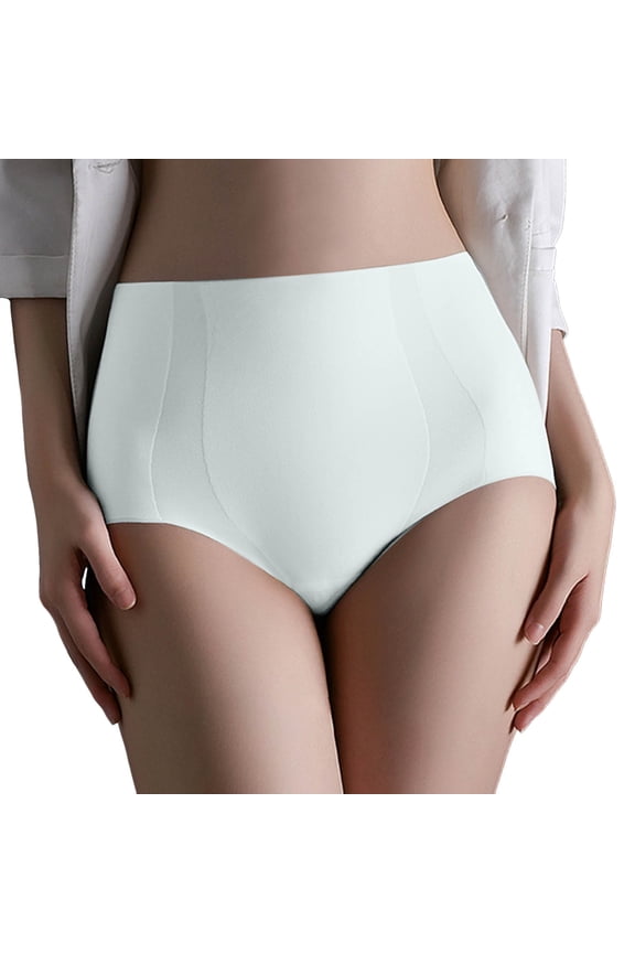 Women's Seamless Thin Underpants Tummy Tuck Lifting Shaping Underwear High Waist Panties Blue L