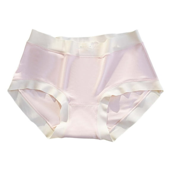 KHONTS Women's Seamless Underwear Comfortable Breathable Triangle Panties Thin Soft High Waist Panties Pink XXL