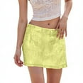 thumbnail image 1 of KHONTS Women's Sequin Mini Skirt Sparkly Low Rise Bodycon Skirts Going out Party Clubwear Yellow S, 1 of 4