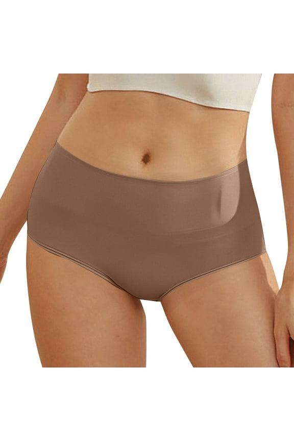 Women's Shaping Thongs Core Control Shapewear Underwear Invisible Under Clothes Seamless Triangle Pants for Everyday Coffee M