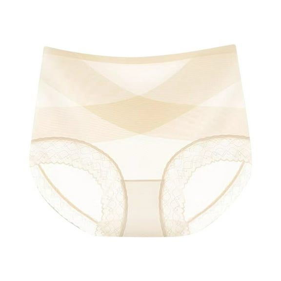 KHONTS Women's Soft Comfort Thin Panties Leak Proof Comfort Shaping Underwear Seamless High-Waist Underpants Beige XL