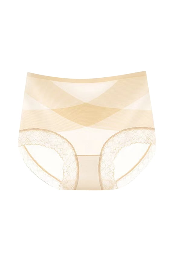 Women's Soft Comfort Thin Panties Leak Proof Comfort Shaping Underwear Seamless High-Waist Underpants Khaki L