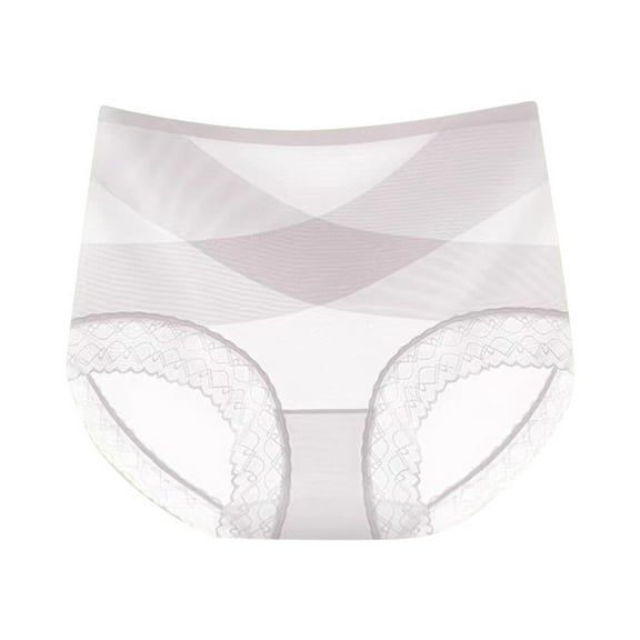 KHONTS Women's Soft Comfort Thin Panties Leak Proof Comfort Shaping Underwear Seamless High-Waist Underpants Light Gray XL