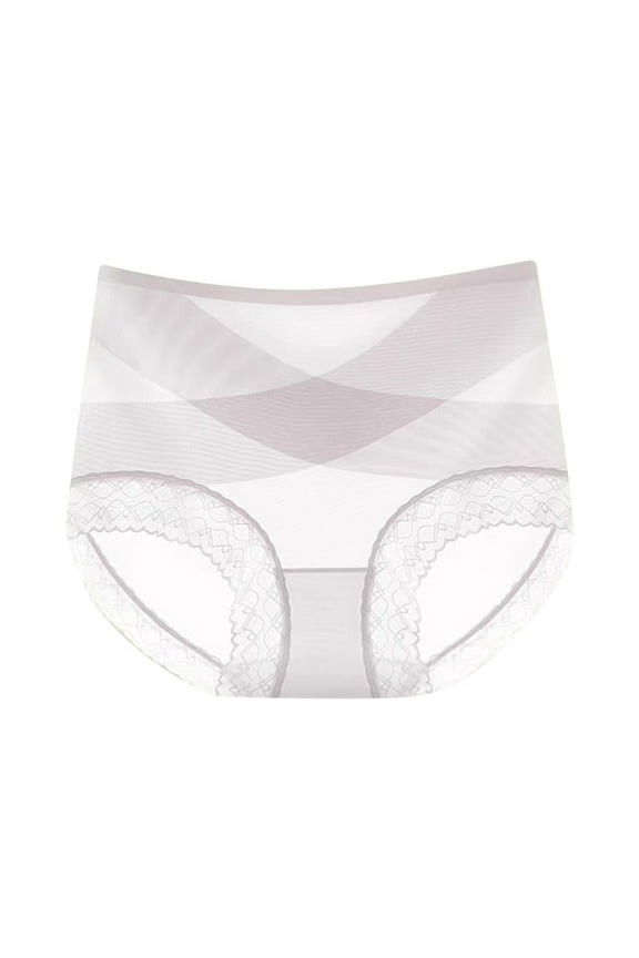 Women's Soft Comfort Thin Panties Leak Proof Comfort Shaping Underwear Seamless High-Waist Underpants Light Gray XL