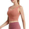 thumbnail image 1 of KHONTS Women's Sports Bra Longline Crop Tank Top Padded Workout Running Yoga Bralettes Orange XL, 1 of 7