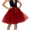 thumbnail image 1 of KHONTS Women's Tiered Tulle A-Line Tutu Skirt with Bowhot Elastic Waist One Size, 1 of 3