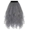 thumbnail image 1 of KHONTS Women's Tulle Skirts High Low Layered Puffy Fairy Skirts Midi Length Irregular Tutu Skirt Dark Gray XL, 1 of 2