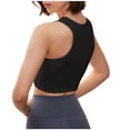 thumbnail image 1 of KHONTS Women's Workout Crop Tops Sleeveless Yoga Running Shirts Athletic Tank Tops with Padded Black M, 1 of 7