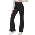 thumbnail image 1 of KHONTS Yoga Pants for Women Wide Leg High Waist Bootcut Workout Flare Leggings Tummy Control Work Dress Pants Black L, 1 of 5