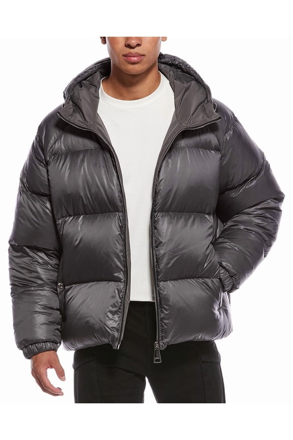 mens Puffer Bomber Jacket, 1, Gray