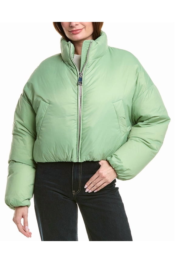 womens  Joy Cropped Puffer Jacket, 2, Green