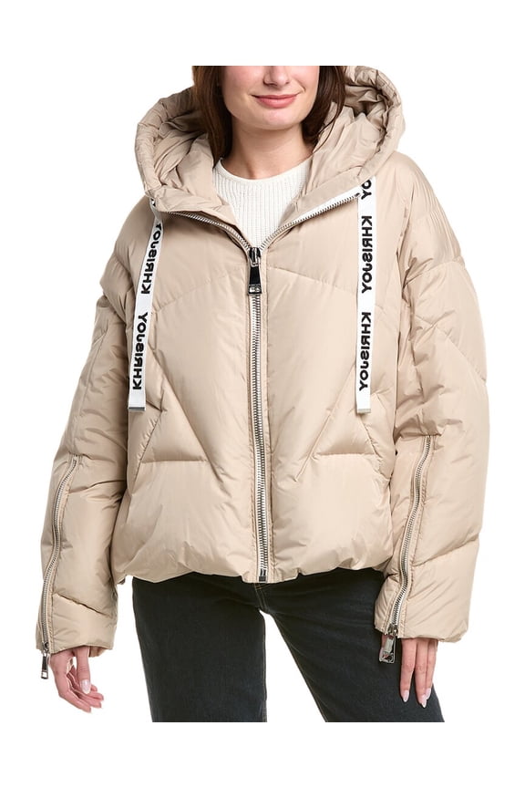 womens  Khris Iconic Puffer Jacket, 1, Brown