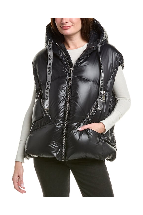 womens  Puffer Down Vest, 2, Black
