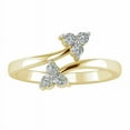 thumbnail image 1 of KHUSHI GEMS 0.12 Ct Round White Diamond Bypass Women's Toe Ring 10k Yellow Gold Over Silver, 1 of 5