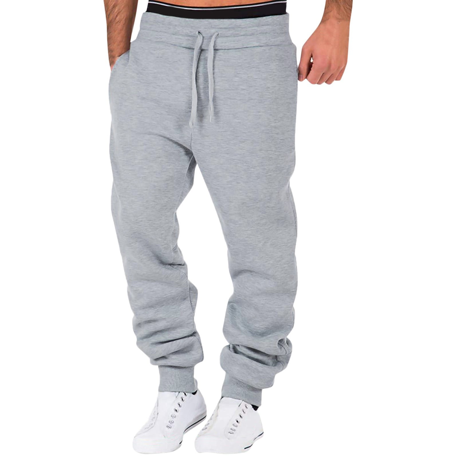 KI-8jcuD Cargo Pants For Man Male Fitness Running Trousers Drawstring Loose  Waist Solid Color Pants Pocket Loose Sweatpants Power Pants Warm And Tote  Cut Jean Track Pants Short Men Sports Pan 