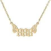 KI-8jcuD Letter Necklace Gold Jewelry Stainless Steel Women Light Angel Number Pendant Necklace 000 999 Butterfly Circle Necklace Chain Jewelry Pendants Long Necklace Chain Necklace Long Filled Pend