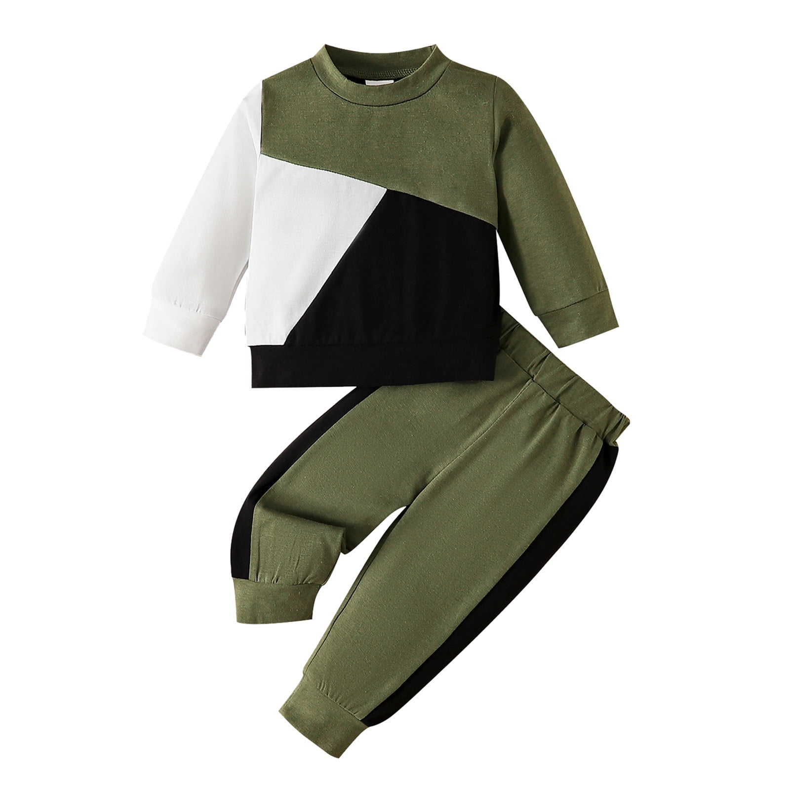 KI-8jcuD Mommys Boy Baby Clothes Boys Long Sleeve Color Matching Pullover Sweatshirt Tops Pants Outfits Suspenders And Bow Tie Outfit Boy Winter Outfits 2T Baby Boy Romper 6 Month Old Baby Clothes T