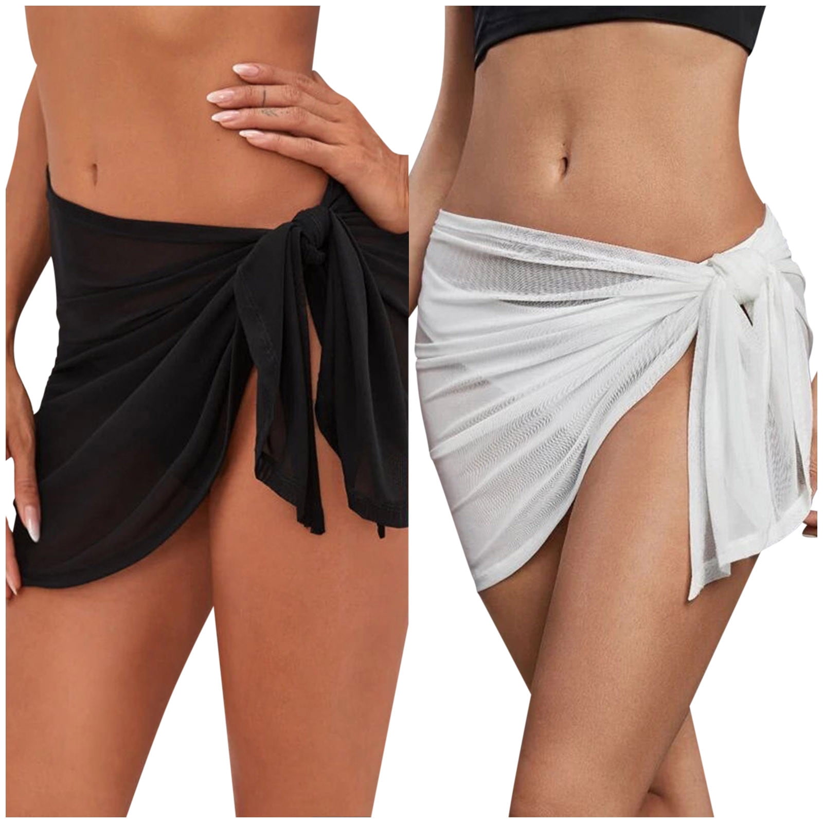 KI 8jcuD Strapless Bikini Sets For Women String 2 Pieces Women Beach Sarongs Sheer Cover Ups Mesh Bikini Wrap Skirt For Swimwear Plus Size Bathing Suit Cover Up Dresses Long Beach Cover Up