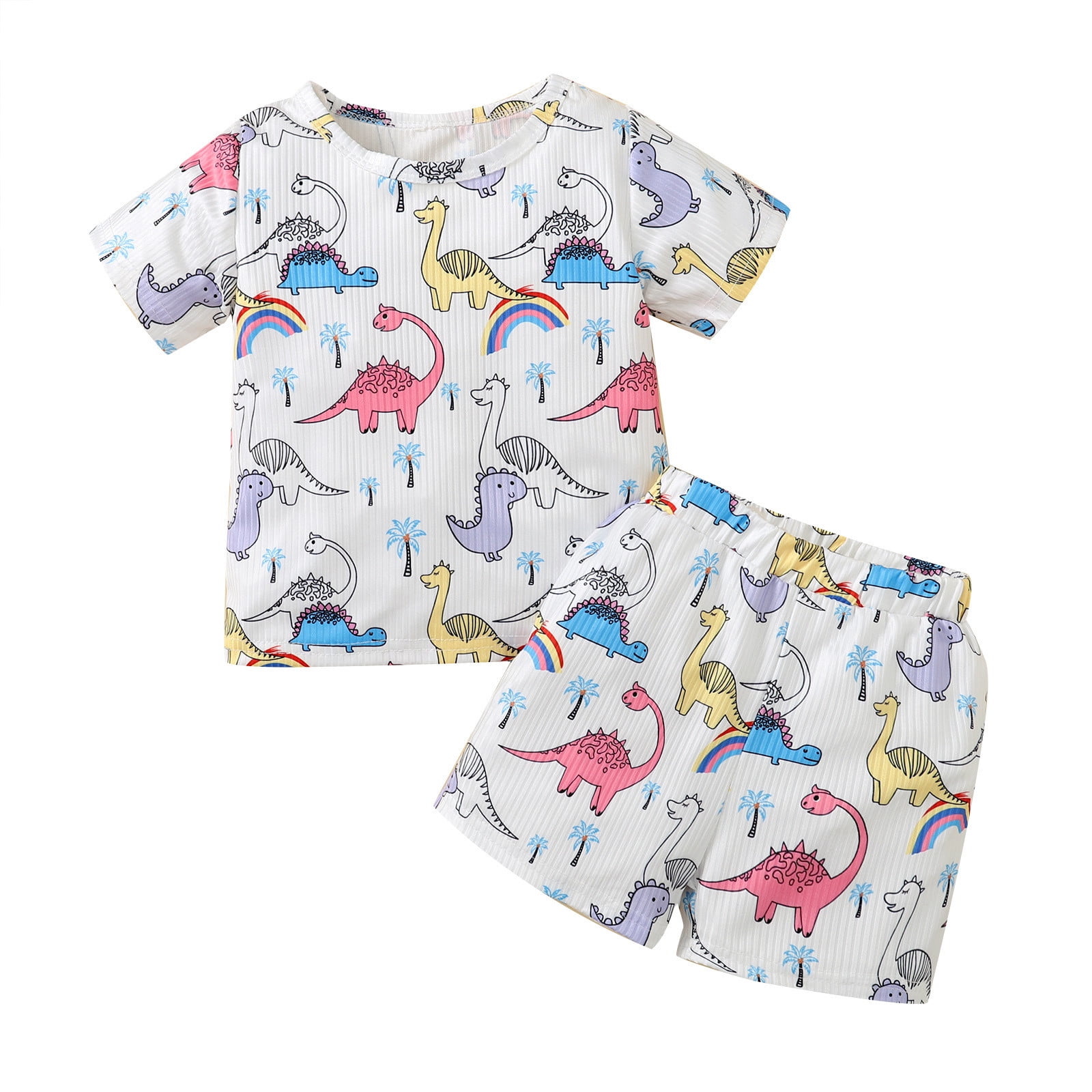 Baby Boy Shorts Toddler Boys' Dinosaur Outfit Set Short Sleeve