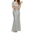 thumbnail image 1 of KI-8jcuD Womens Double V Neck Short Sleeve Dress Evening Prom Dress Petite Dresses Formal Long Dress Long Dresses Short Lace Dresses for Women Wedding Dress Womens Fall Formal Dress Maternity, 1 of 9