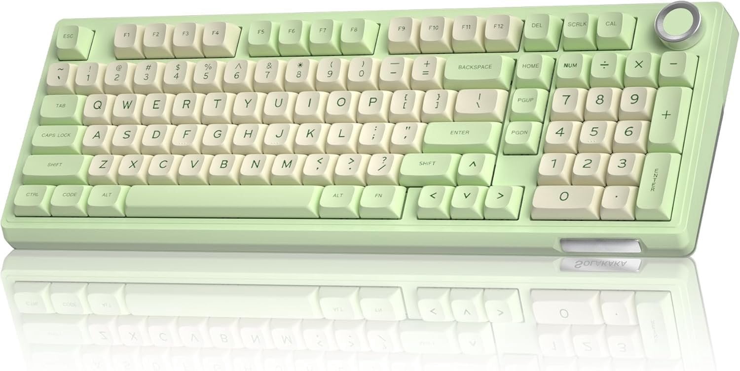 KI99 Pro Mechanical Keyboard Quiet ,Hot Swappable Pre-Lubed Switches Silent Keyboard with RGB Backlit,Gasket Structure Gaming Keyboards(GreenWhite, Silent )