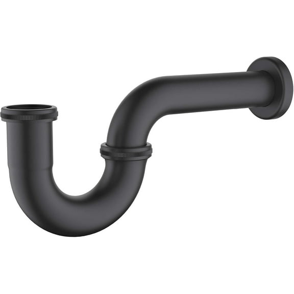 KIBI 1.5-inch Bottle P-Trap for Bathroom Sink | Decorative Brass Waste Drain Kit | Bathroom Basin Plumbing Fixture | Easy Install, Leak-Proof | Matte Black, KPT101