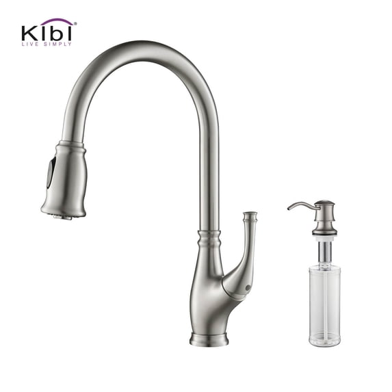 Kibi Summit Single Handle Pull Down Kitchen Sink Faucet with Soap Dispenser