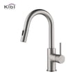 thumbnail image 1 of Kibi USA Single-Hole Pull-Down Kitchen Faucet with Sprayer and Magnetic Docking Brush Nickel Brass Finish, 1 of 5