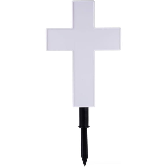 KIBOO Solar Cross Garden Stake Outdoor Lights, Solar Cross for Cemetery, Solar Powered Cross Lights Stake, LED Jesus Cross Light Decoration Garden Cross Marker for Yards, Gardens, Patio
