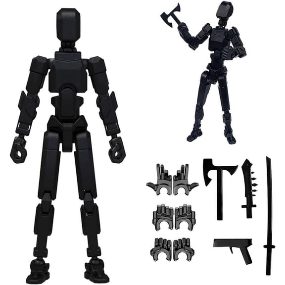 KIBOO Titan 13 Action Figure,2026 New Lucky Robot 13 Action Figures,3D Printed Action Figure,Dummy Robot 13 Action Figures Desktop Decorations Game Gifts (Black,1pc)