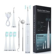 KIBVOE Electric Sonic Dental Calculus Remover For Teeth Whitening USB Rechargeable Portable Tooth Cleaner Tool Kit（White).