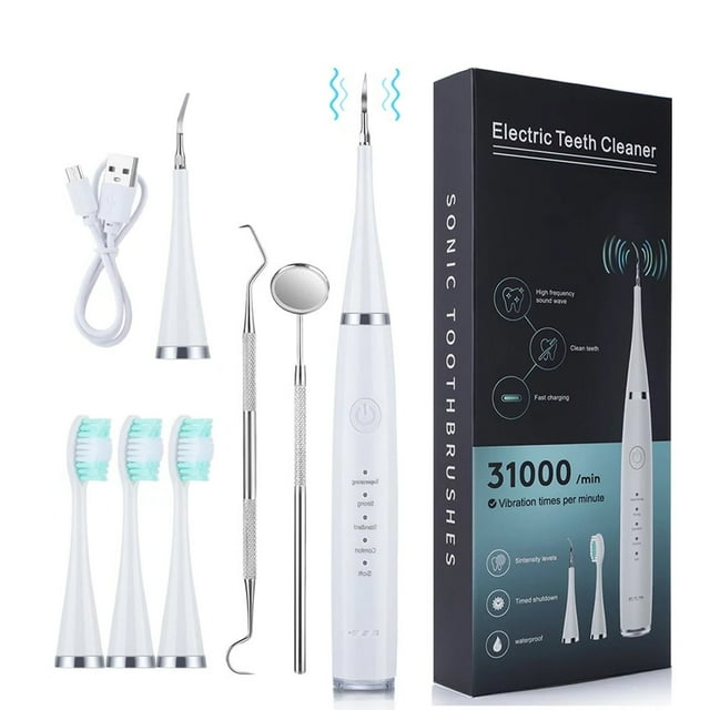 KIBVOE Electric Sonic Dental Calculus Remover For Teeth Whitening USB Rechargeable Portable