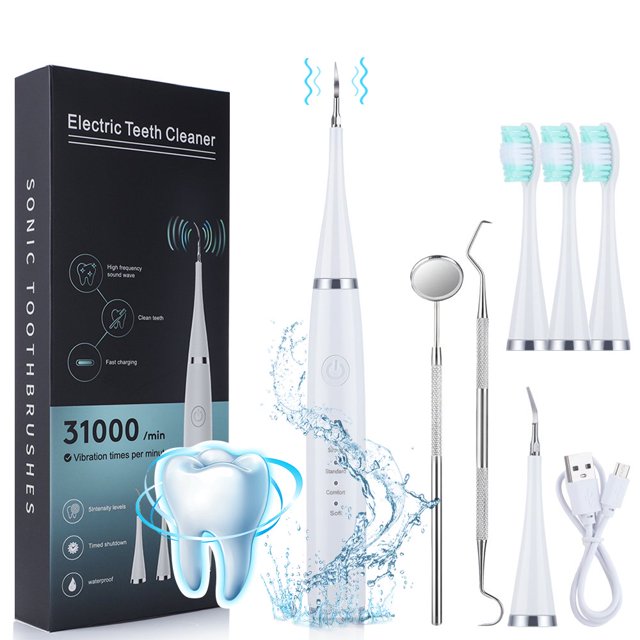 KIBVOE Teeth Cleaning Kit, Electric Teeth Cleaning Kit, Dental Tartar Stains Calculus Remover