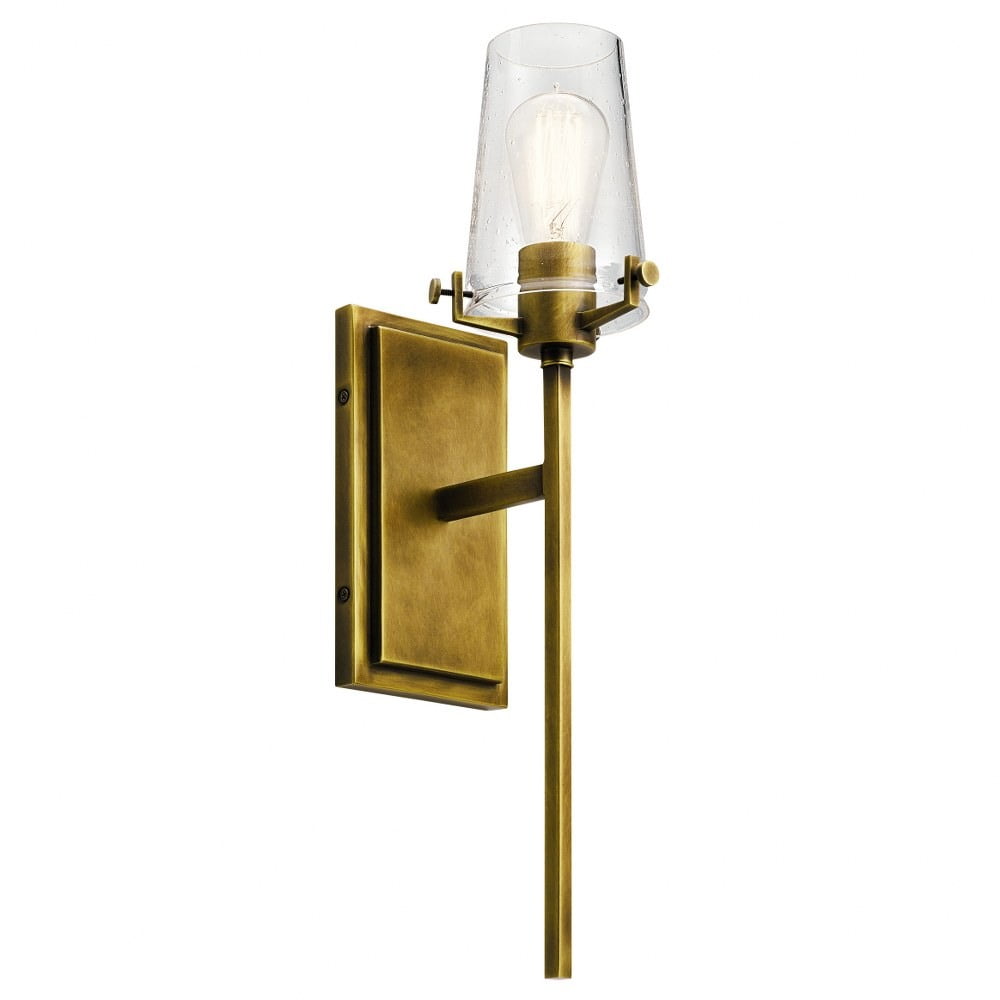 Alton 22" Brass and Clear Glass Wall Sconce