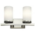 thumbnail image 1 of 45496NI Kichler Lighting Crosby - 2 Light Bath Vanity Approved for Damp Locations - with Contemporary inspirations - 15 inches wide-Brushed Nickel, 1 of 7