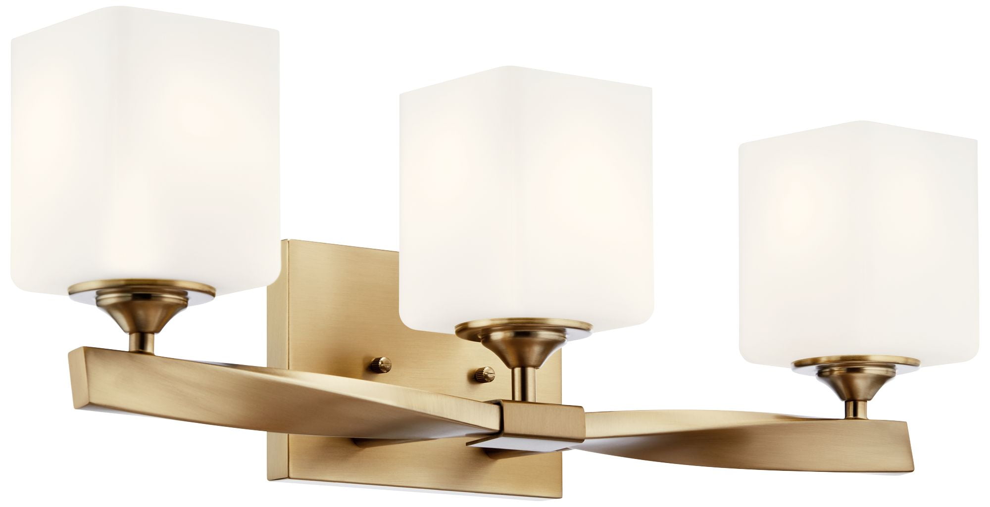 Champagne Bronze 3-Light Vanity with Satin Etched Glass