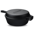thumbnail image 1 of KICHLY Pre-Seasoned Cast Iron Combo Cooker Dutch Oven with Skillet Lid, 3.2 Quart 10.25 Inch Dual Function Cast Iron Pot & Pan for Baking, Frying, Roasting & Camping, Black, 1 of 7