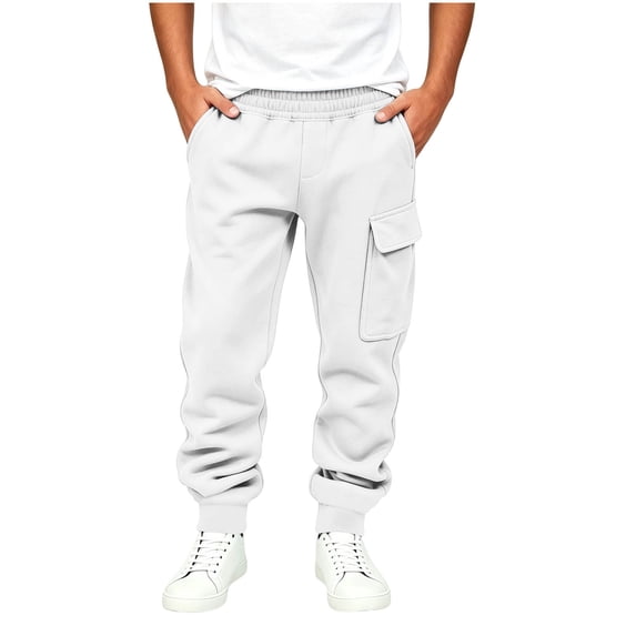 KICILVS Boys Cargo Jogger Pants with Utility Pockets Soft Fleece Cuffed Elastic Waist Sweatpants for Everyday Activities and Play 5-15 Years