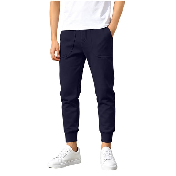 KICILVS Boys Tapered Jogger Sweatpants with Pockets Elastic Waist Comfortable Cuffed Pants for Athletic Wear and School 5-15 Years