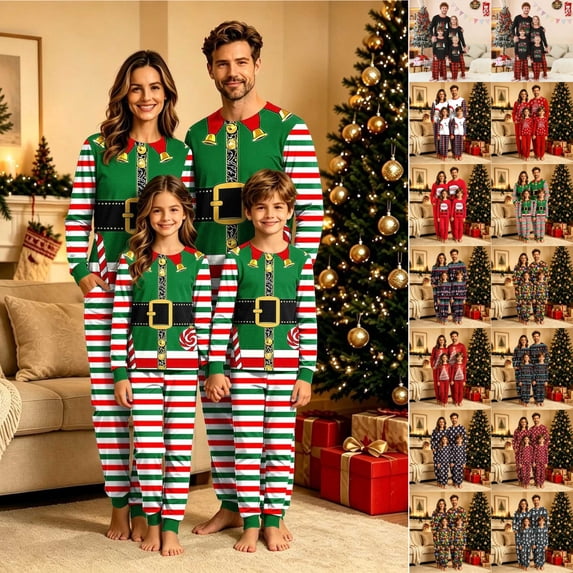 KICILVS Christmas Family Pajamas Matching Sets Holiday Xmas PJs Festive ...
