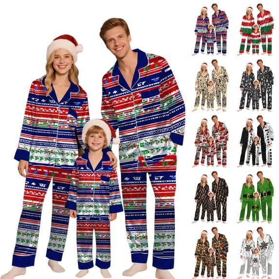 KICILVS Christmas Family Pajamas Matching Sets Holiday Pajamas Set Long Sleeve Festival Party Sleepwear Xmas Pjs