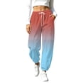 thumbnail image 1 of KICILVS Comfy Pants Women Gradient Print Baggy Drawstring Waist Flowy Sweatpants with Pockets Loose Athletic Casual Trousers, 1 of 9