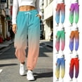 thumbnail image 1 of KICILVS Comfy Pants Women Gradient Print Baggy Drawstring Waist Flowy Sweatpants with Pockets Loose Athletic Casual Trousers, 1 of 9