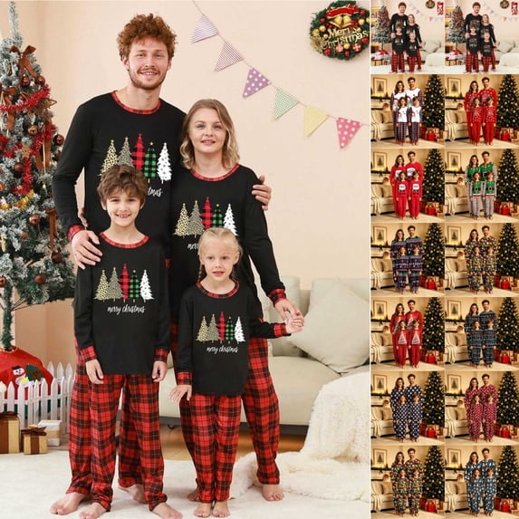 KICILVS Family Matching Christmas Pajamas Holiday Xmas PJs Festive Sleepwear Soft Comfy Set for Whole Family