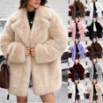 thumbnail image 1 of KICILVS Faux Fur Jacket Women Notched Collar Oversized Fuzzy Luxury Long Sleeve Coat Warm Winter Fall Trendy Outerwear, 1 of 7