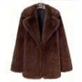 thumbnail image 1 of KICILVS Faux Fur Jacket Women Notched Collar Oversized Fuzzy Luxury Long Sleeve Coat Warm Winter Fall Trendy Outerwear, 1 of 9