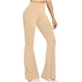 thumbnail image 1 of KICILVS Flare Leggings For Women High Waist Yoga Pants with Pockets Soft Stretch Pants for Workout and Daily Wear Khaki, 1 of 9